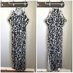 LAST CHANCE Thyme Maternity Racerback Animal Print Maxi Dress Womens Size L